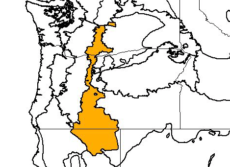 Eastern Cascades forests map