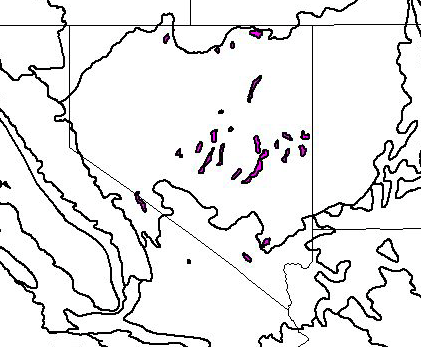 Great Basin montane forests map