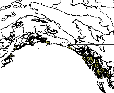 Northern Pacific coastal forests map