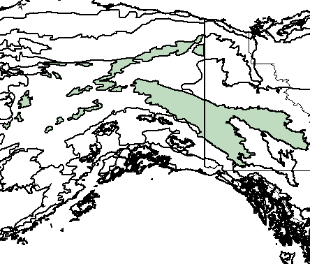 Interior Yukon/Alaska alpine tundra map